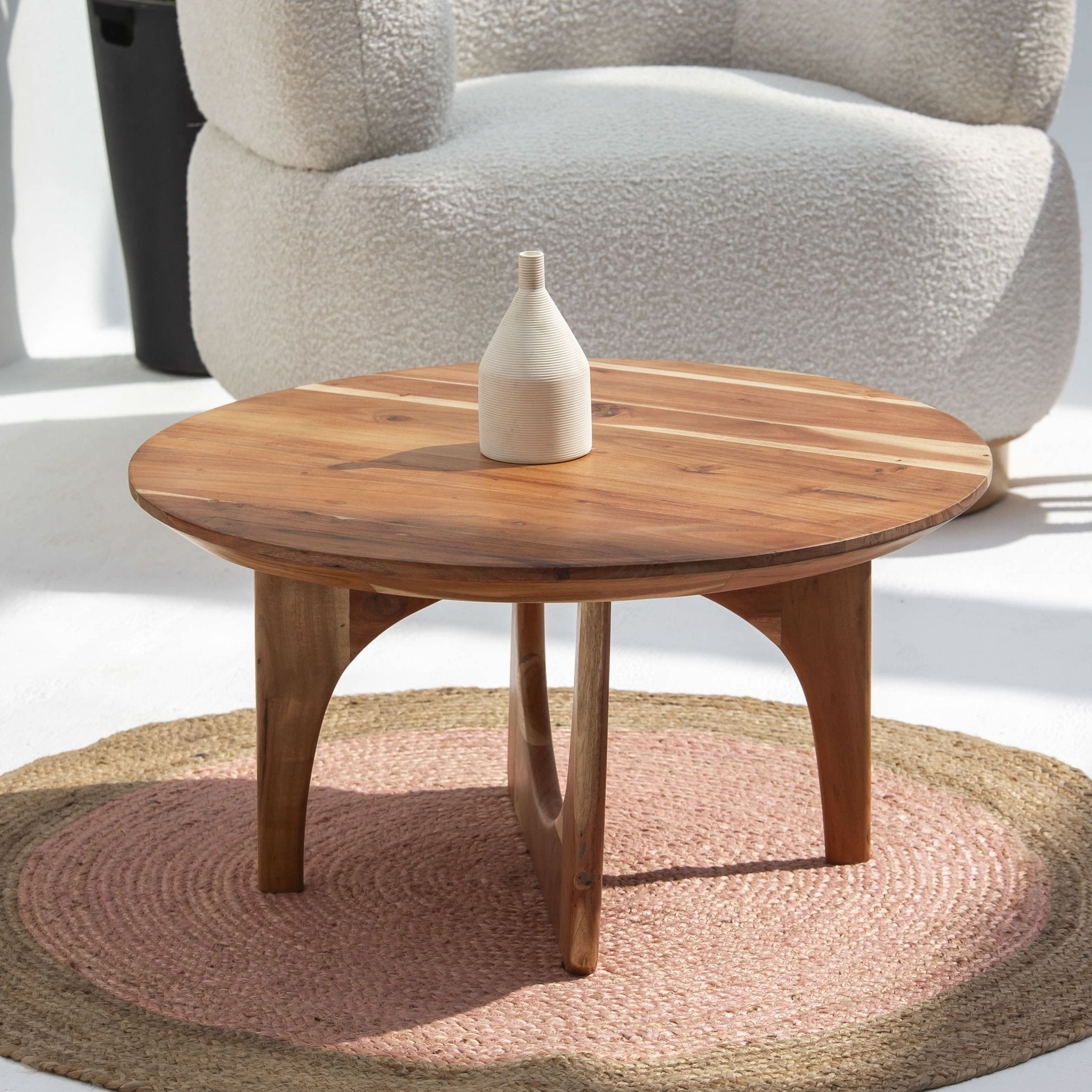 ACACIA ROUND COFFEE TABLE - Art and craft furniture