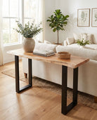 Acacia Wood U Leg Console Table - Art and craft furniture