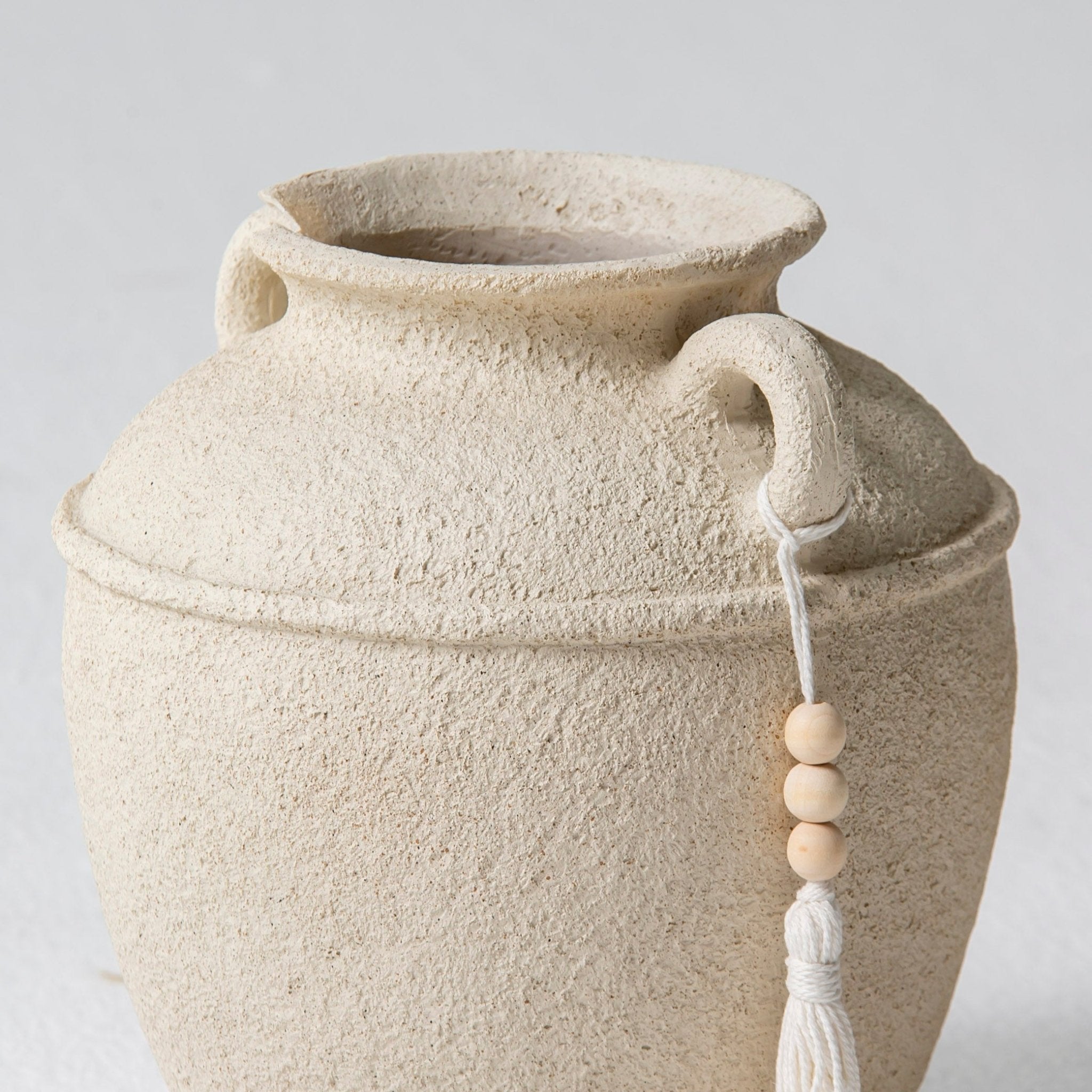 Alabaster Off White Vase - Art and craft furniture