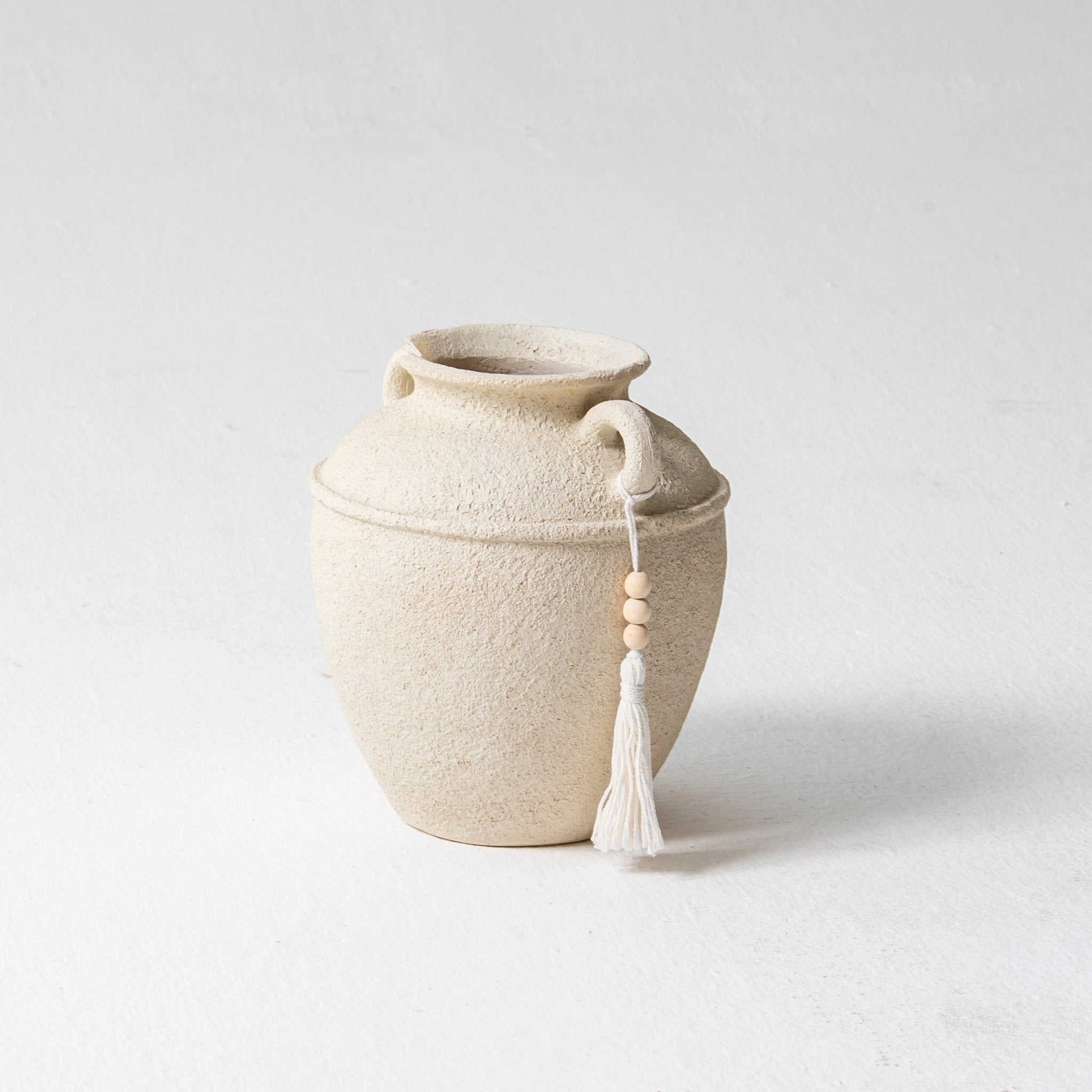 Alabaster Off White Vase - Art and craft furniture