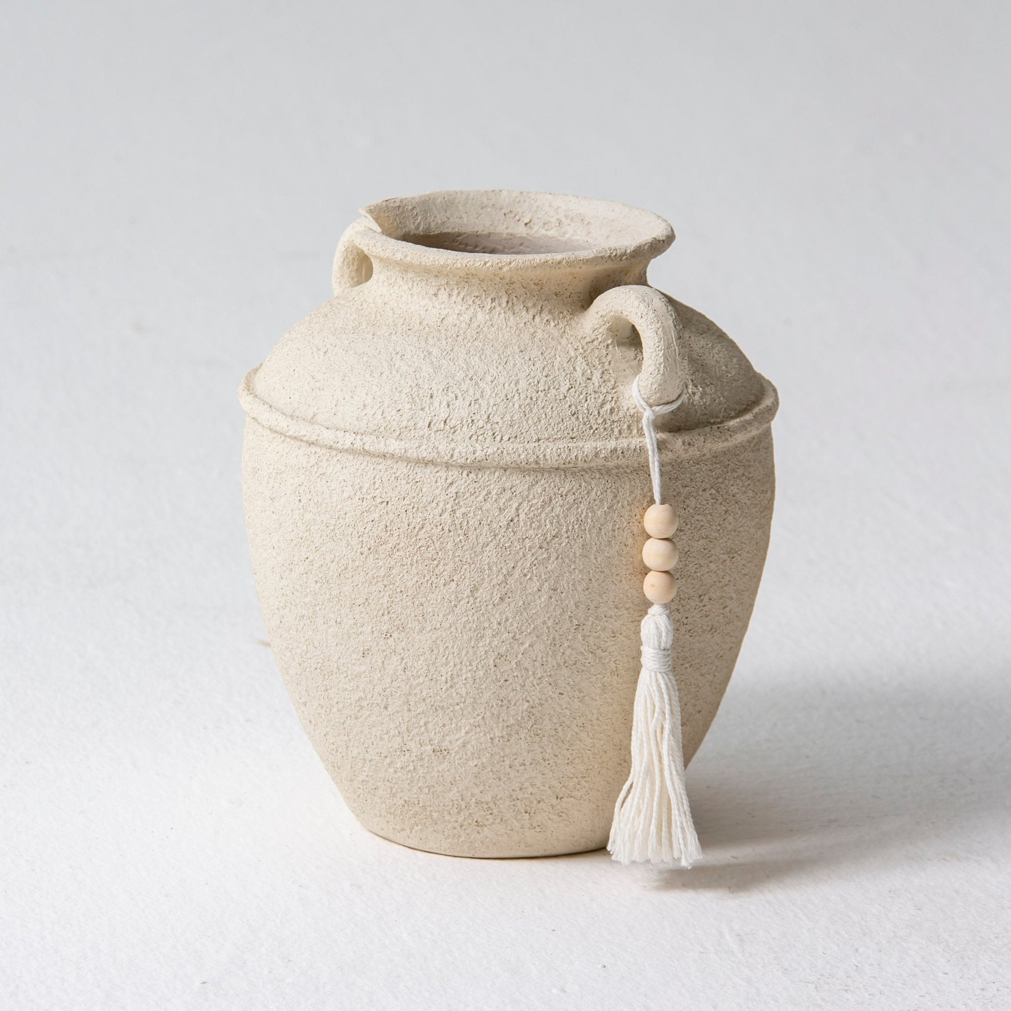 Alabaster Off White Vase - Art and craft furniture