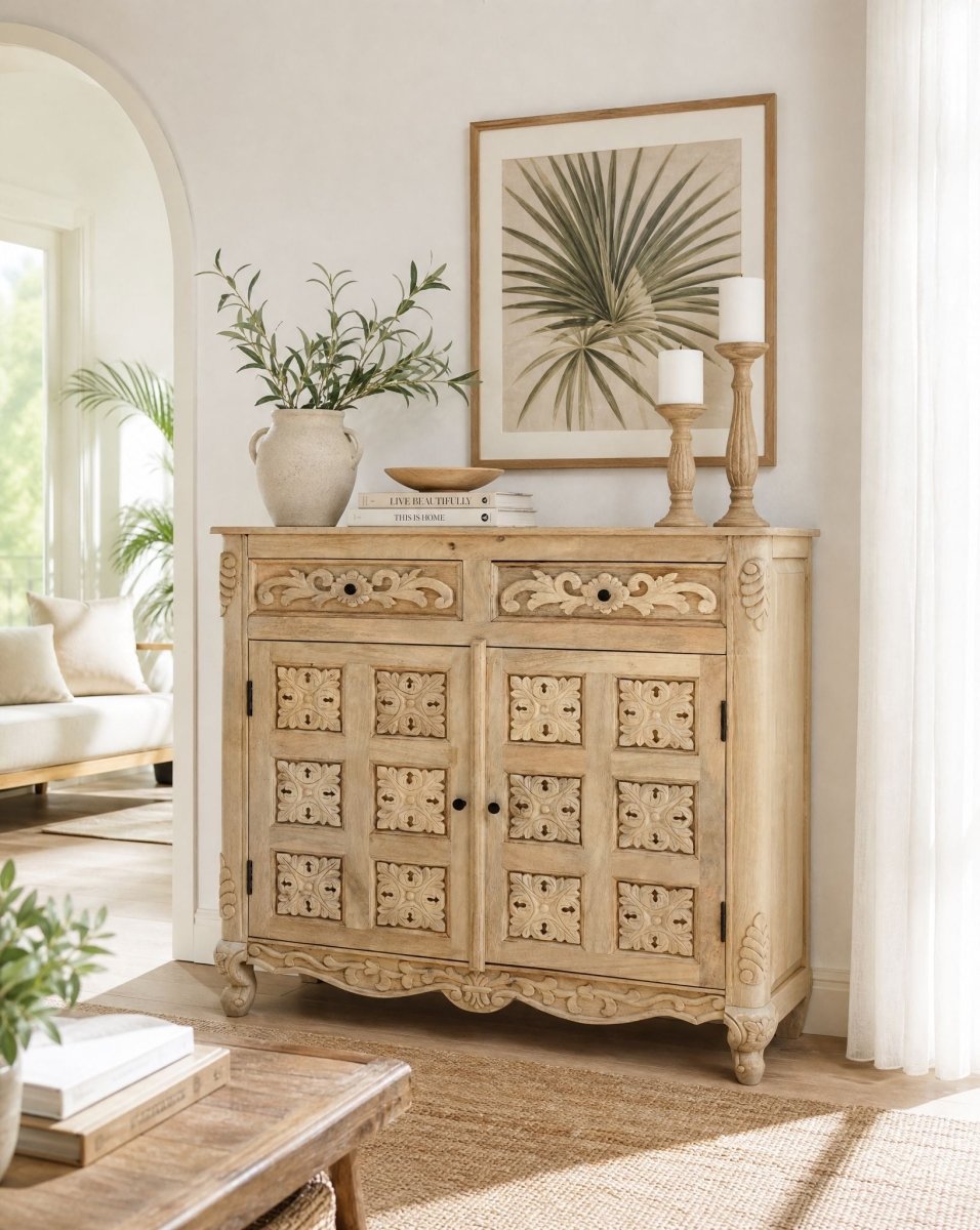 Alice 2 Door 2 Drawer Mango Wood Sideboard - Art and craft furniture