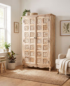 Alice 2 Door Mango Wood Cabinet - Art and craft furniture