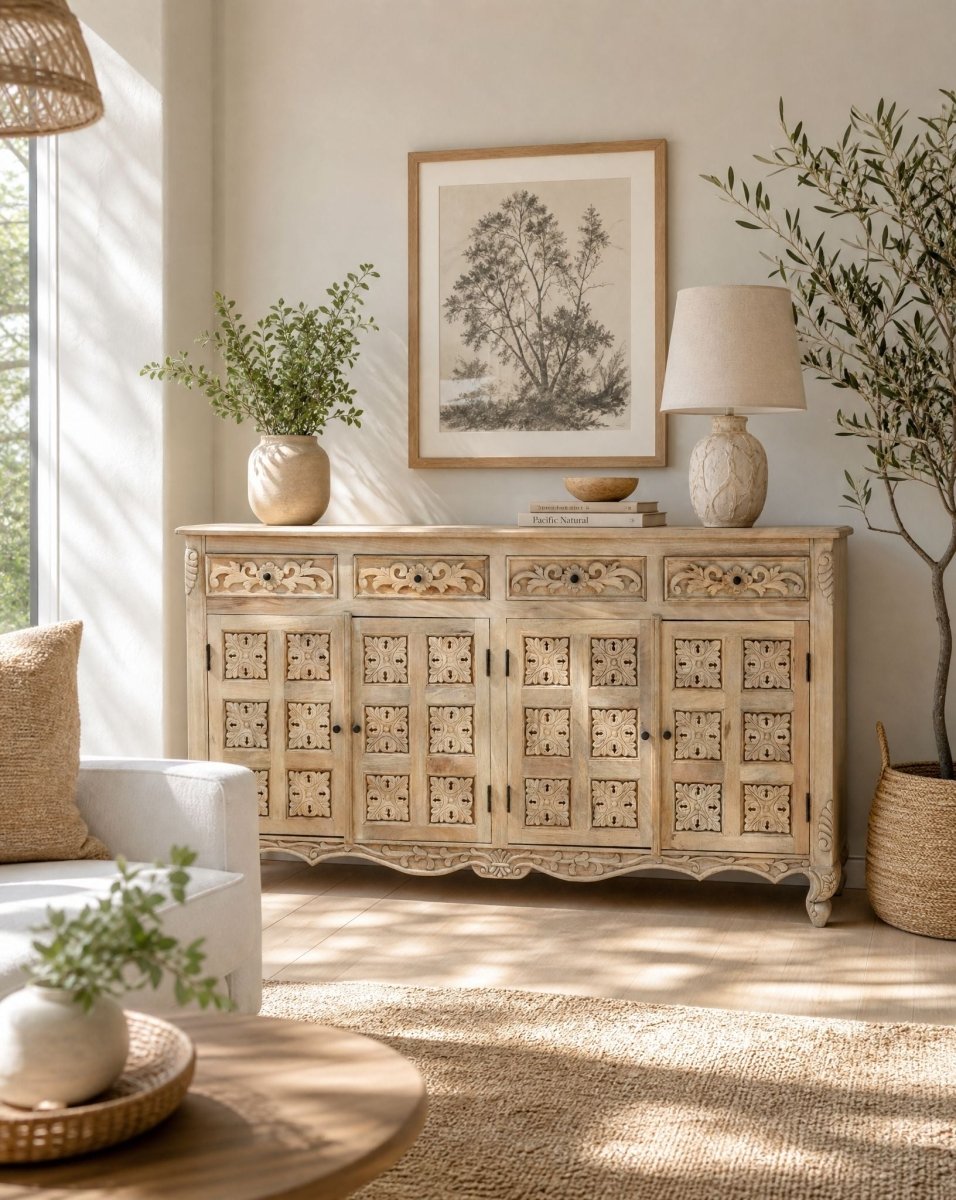 Alice 4 door & 4 Drawer Wooden Sideboard Cabinet - Art and craft furniture