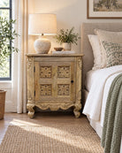 Alice Wooden Nightstand Table - Art and craft furniture