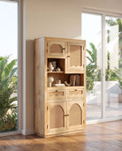 Alvara Rattan Mango Wood Kitchen Cabinet - Art and craft furniture