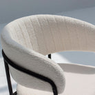 ARC HALF ROUND WHITE FABRIC DINING CHAIR - Art and craft furniture