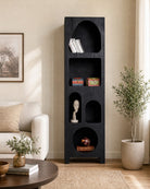 Arch Black Open Bookshelf - Art and craft furniture