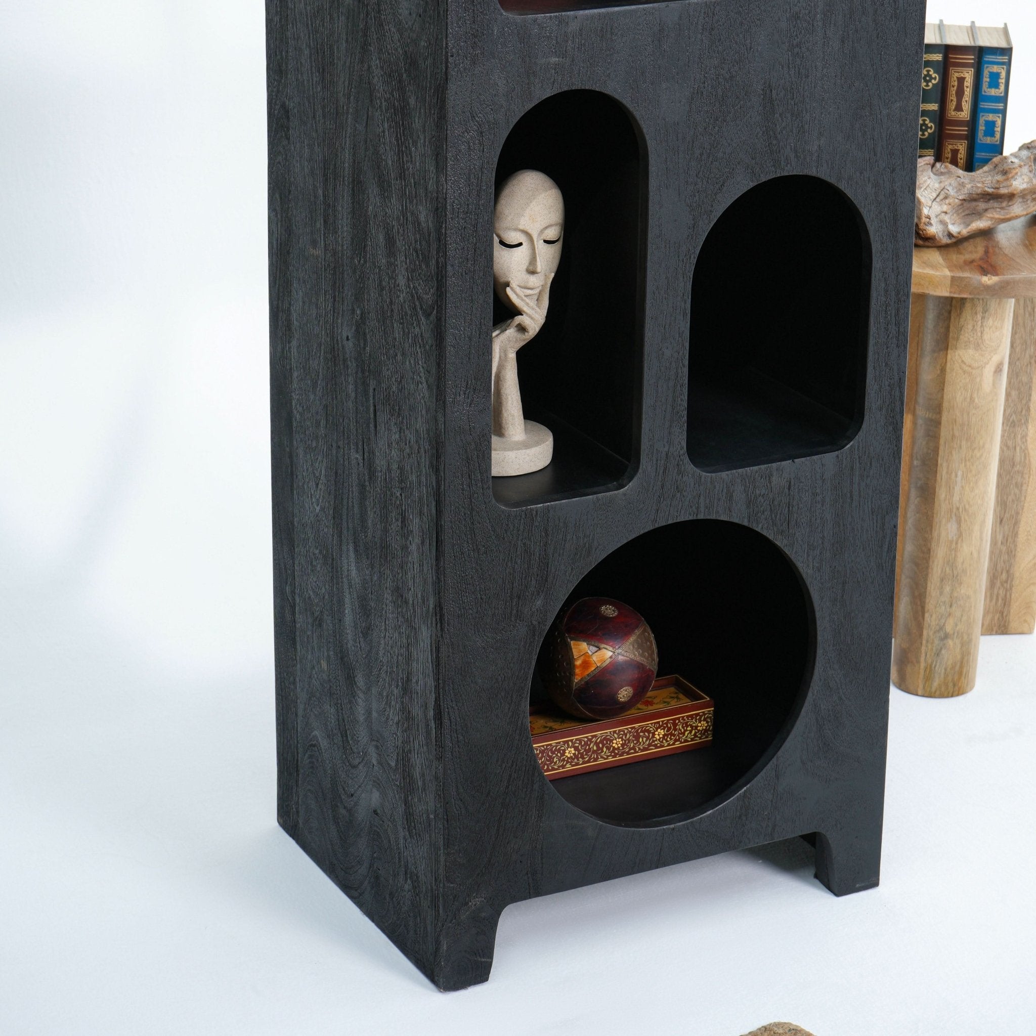 ARCH BLACK OPEN BOOKSHELF - Art and craft furniture