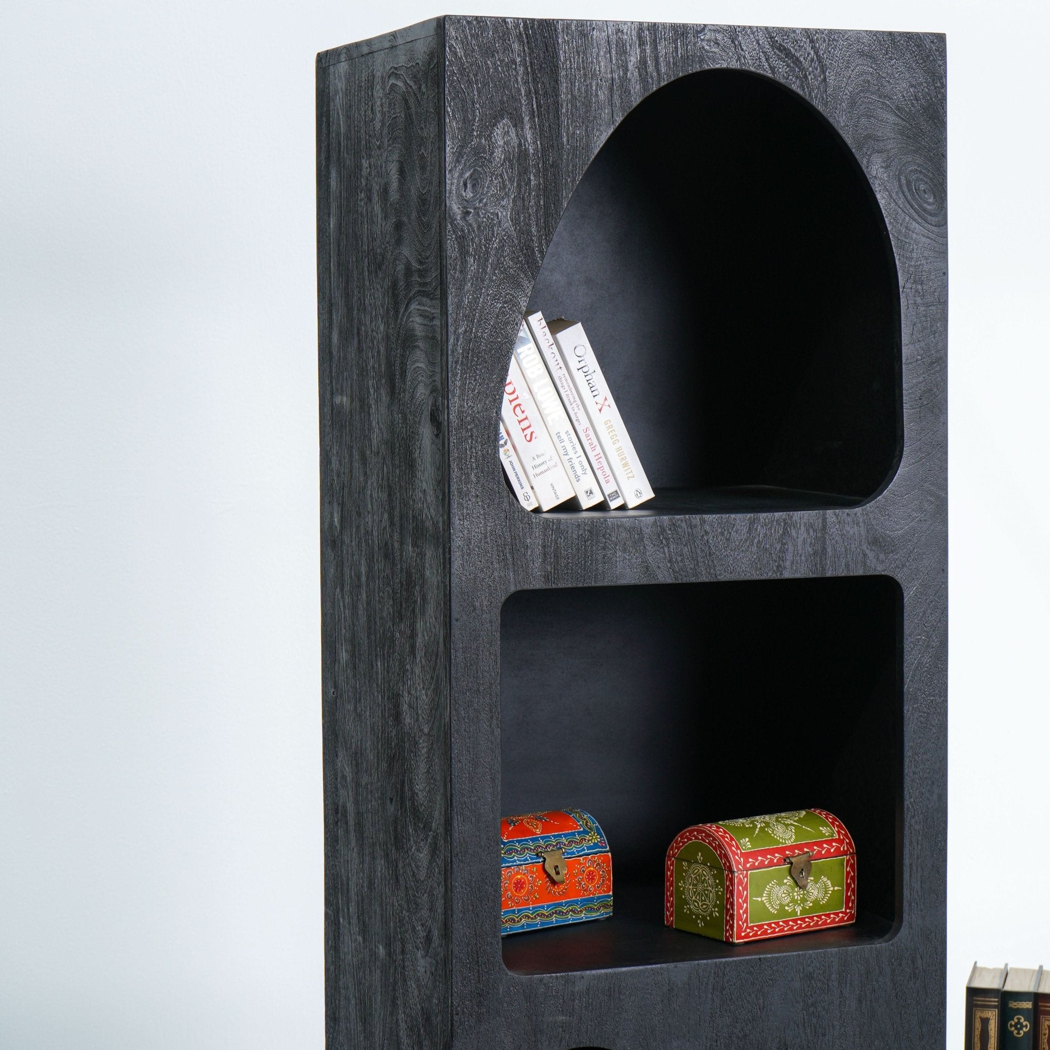 ARCH BLACK OPEN BOOKSHELF - Art and craft furniture