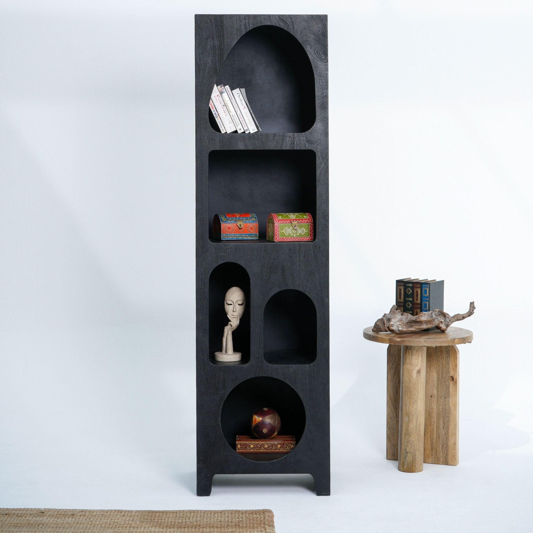 ARCH BLACK OPEN BOOKSHELF - Art and craft furniture