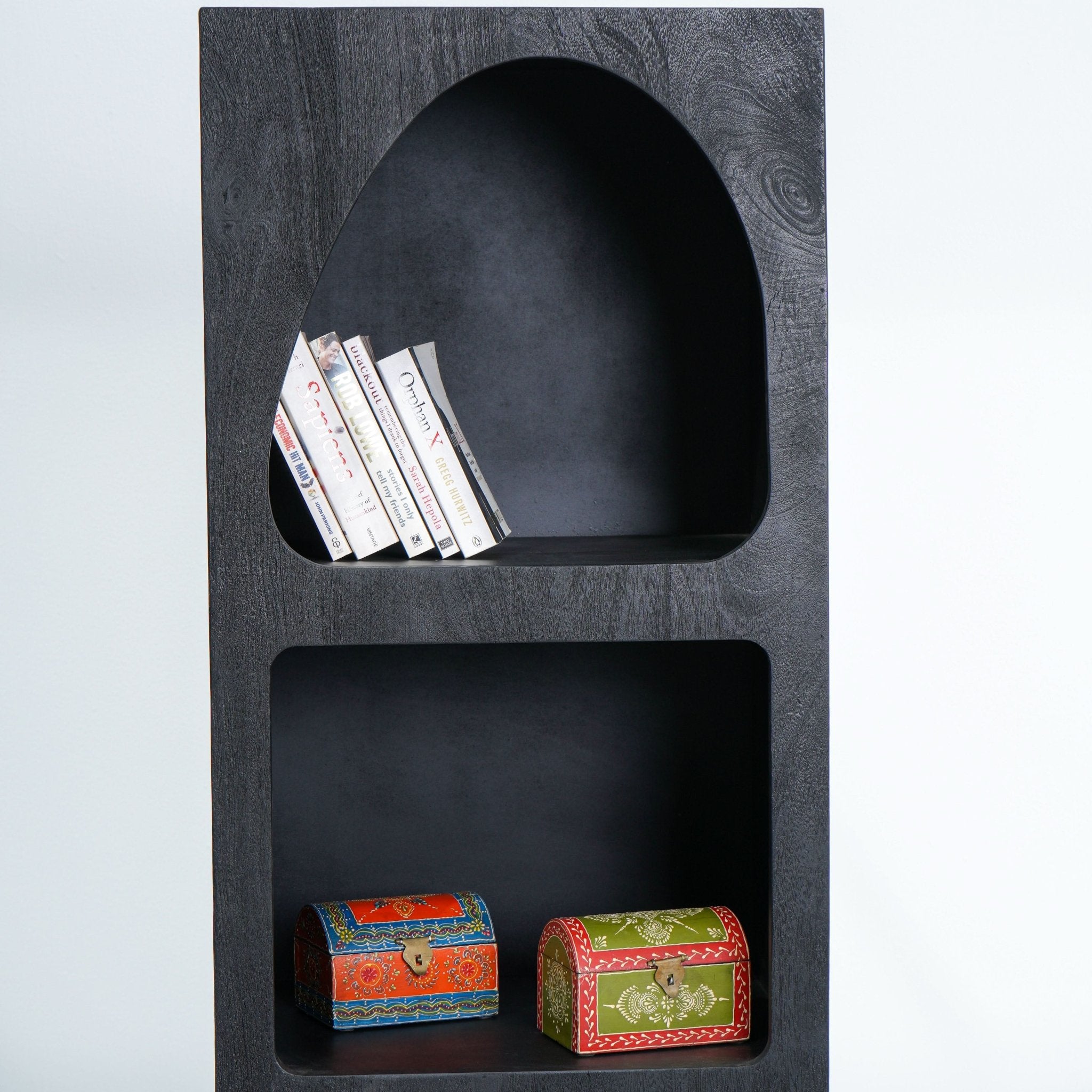 ARCH BLACK OPEN BOOKSHELF - Art and craft furniture