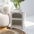 ARCH WHITE NIGHTSTAND TABLE - Art and craft furniture