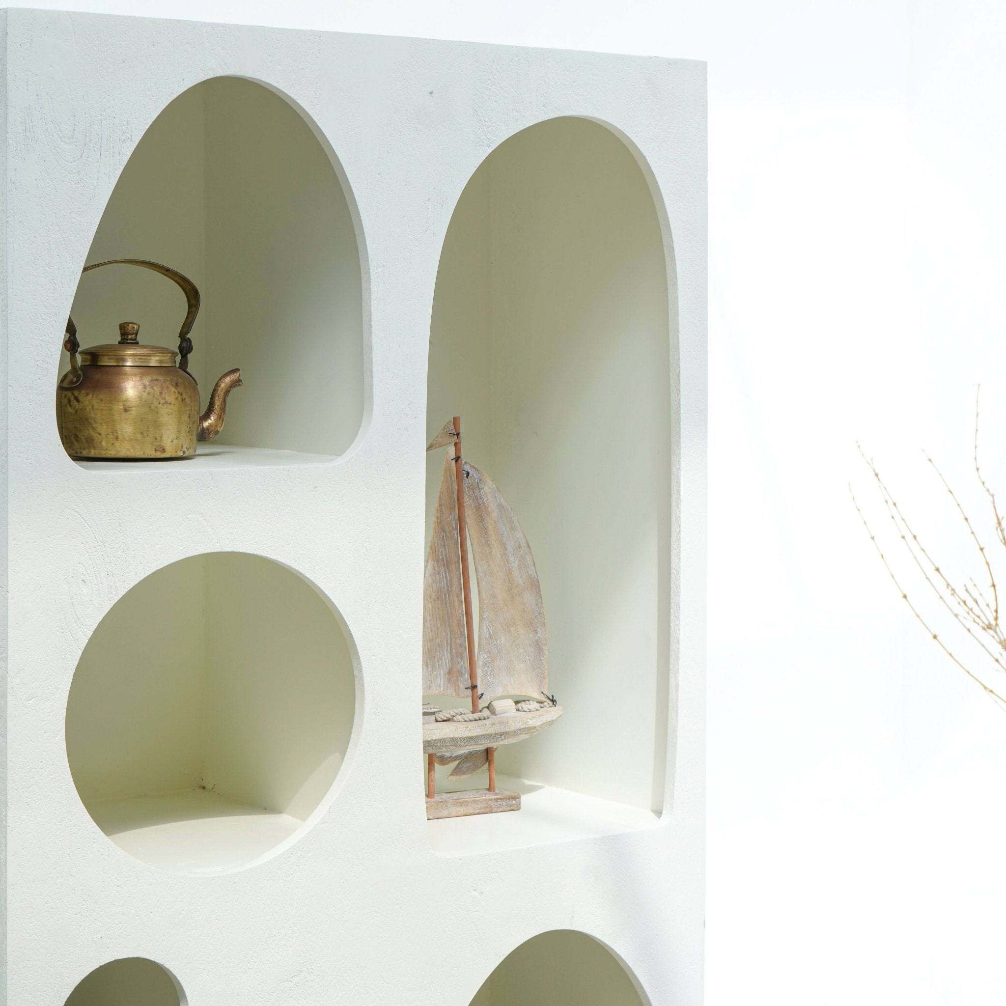 ARCH WHITE OPEN BOOKSHELF - Art and craft furniture