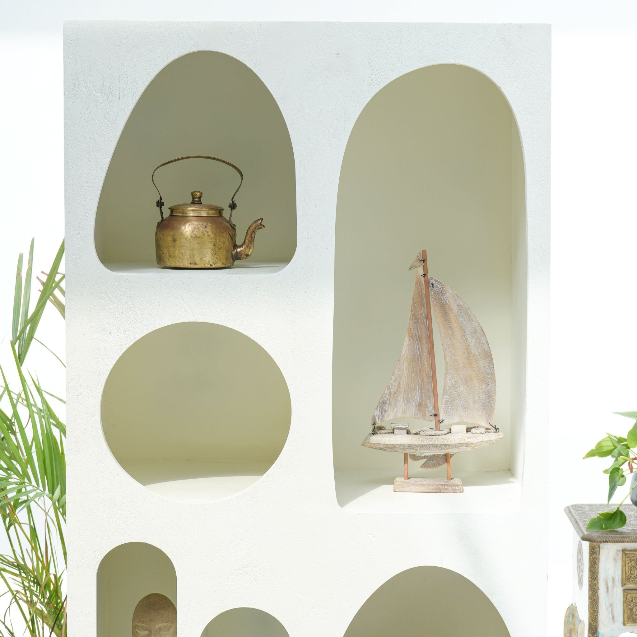 ARCH WHITE OPEN BOOKSHELF - Art and craft furniture