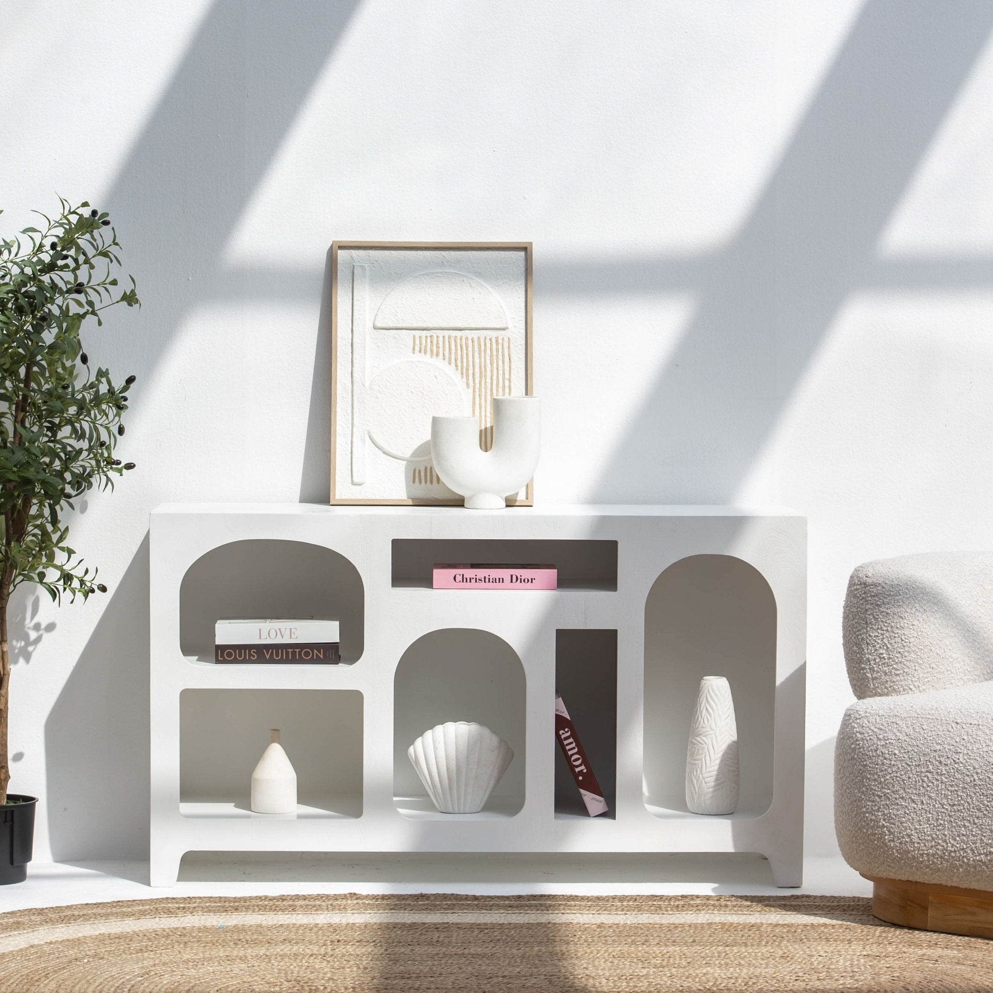 ARCH WHITE OPEN SIDEBOARD - Art and craft furniture