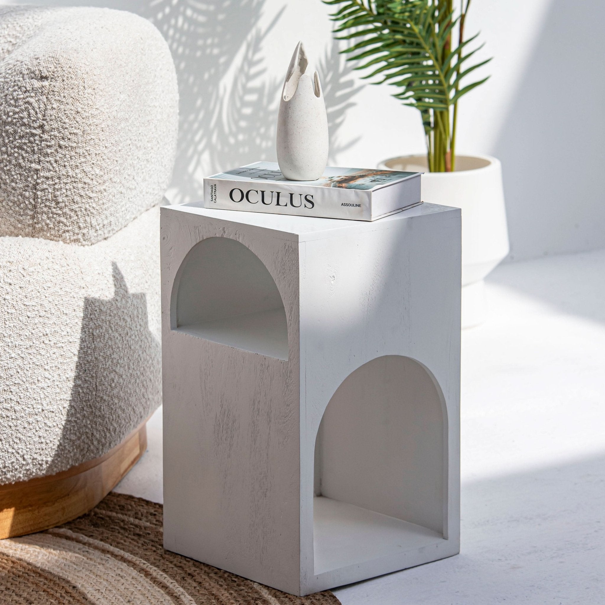 ARCH WHITE SIDE TABLE - Art and craft furniture
