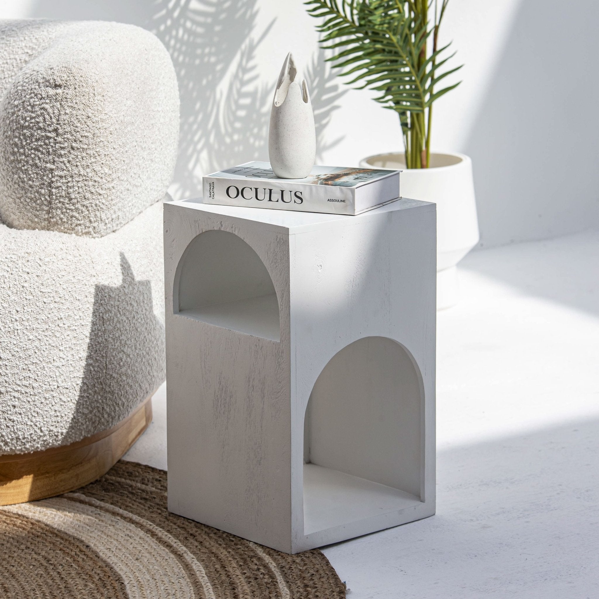 ARCH WHITE SIDE TABLE - Art and craft furniture