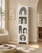 Arch White Single Bookshelf - Art and craft furniture