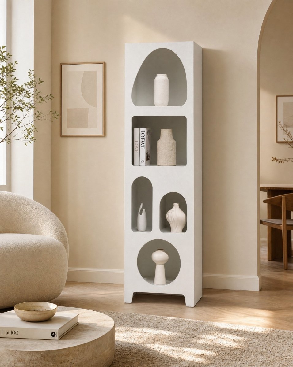 Arch White Single Bookshelf - Art and craft furniture