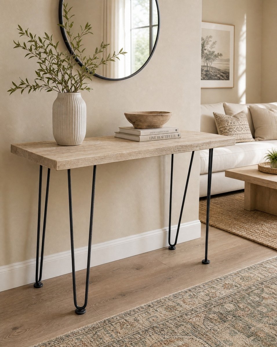 Arden Mango Wood Hairpin Leg Console Table - Art and craft furniture