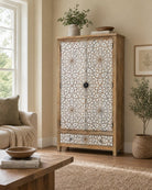 Arlena CNC Carwing Storage Cabinet - Art and craft furniture