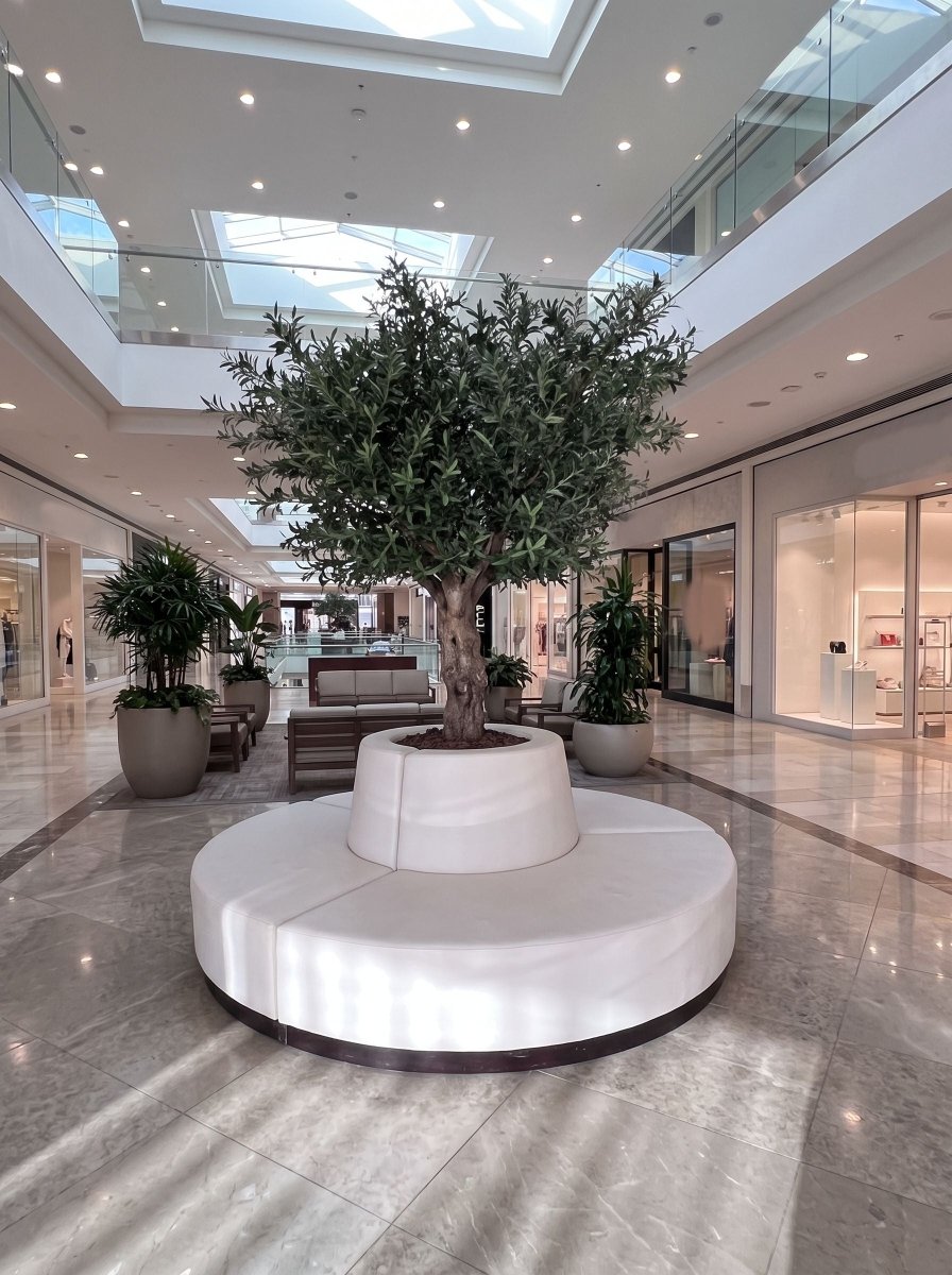 Artificial Trunk Olive Tree and white Pot - Art and craft furniture