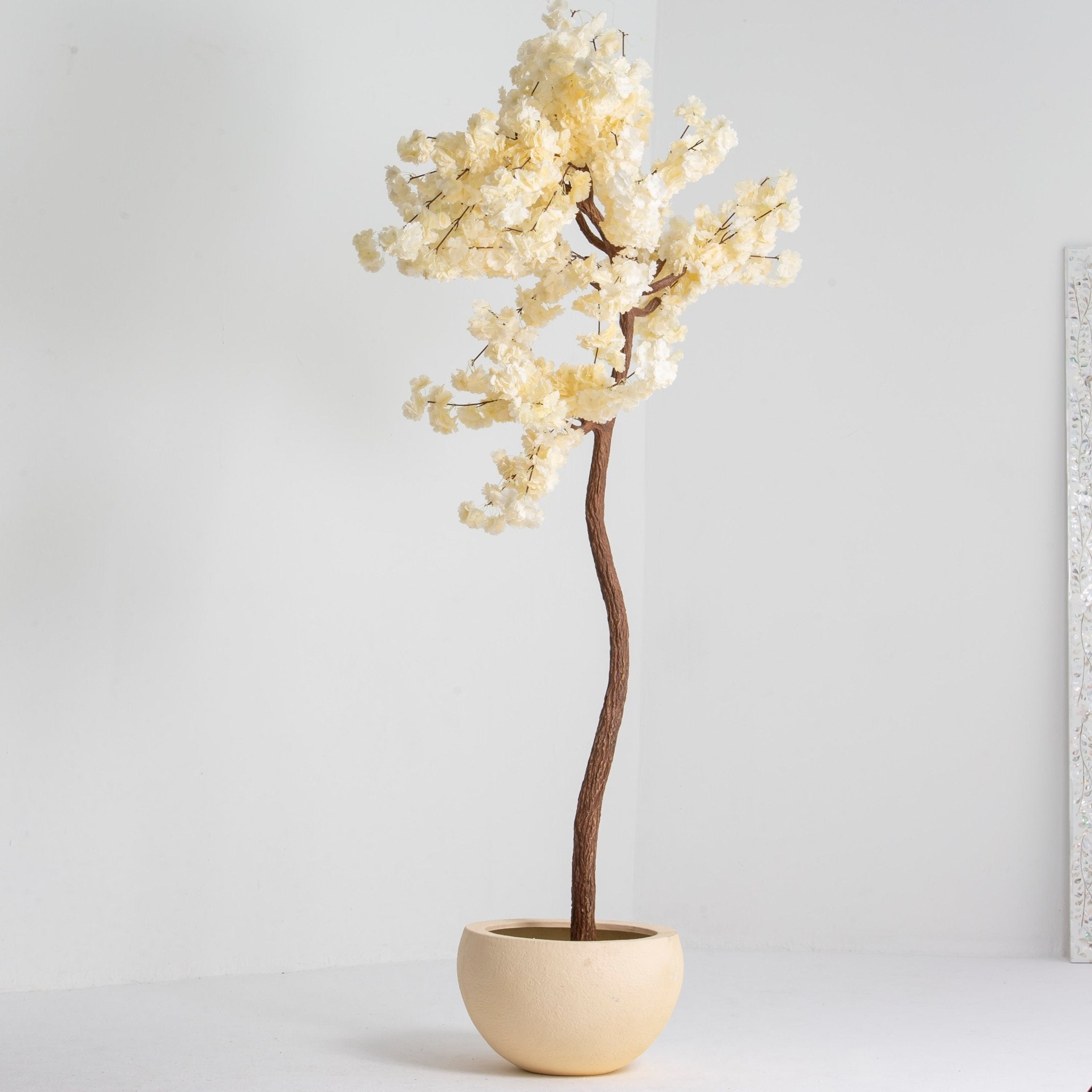 Artificial White Blossom Plant - Art and craft furniture
