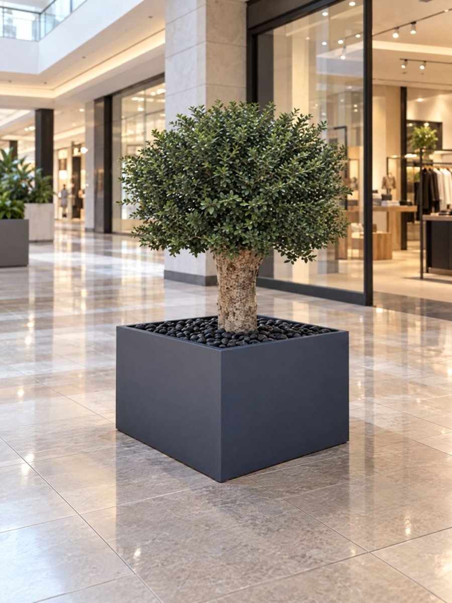 Artificial Wood Olive Tree with Grey Pot - Art and craft furniture