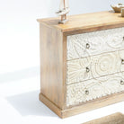 ARTISAN CARVED MANGO WOOD CHEST OF DRAWERS - Art and craft furniture