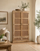 Arvessa Rattan 2 Door & Drawer Cabinet - Art and craft furniture