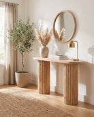 Arvona Wooden Lining Console Table - Art and craft furniture