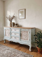 Aster Wooden Carving Sideboard - Art and craft furniture