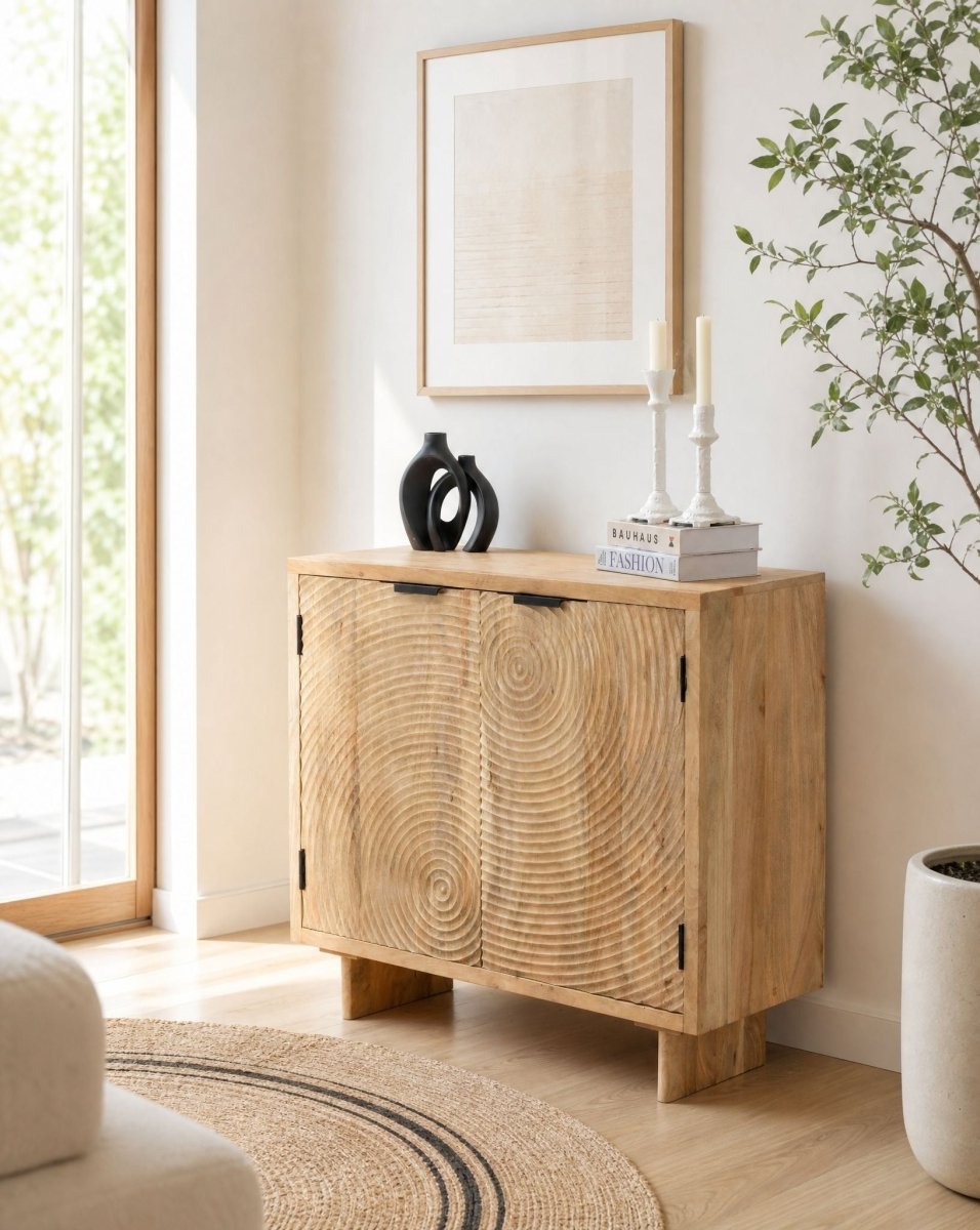 Aura Curve Mango Wood Sideboard - Art and craft furniture