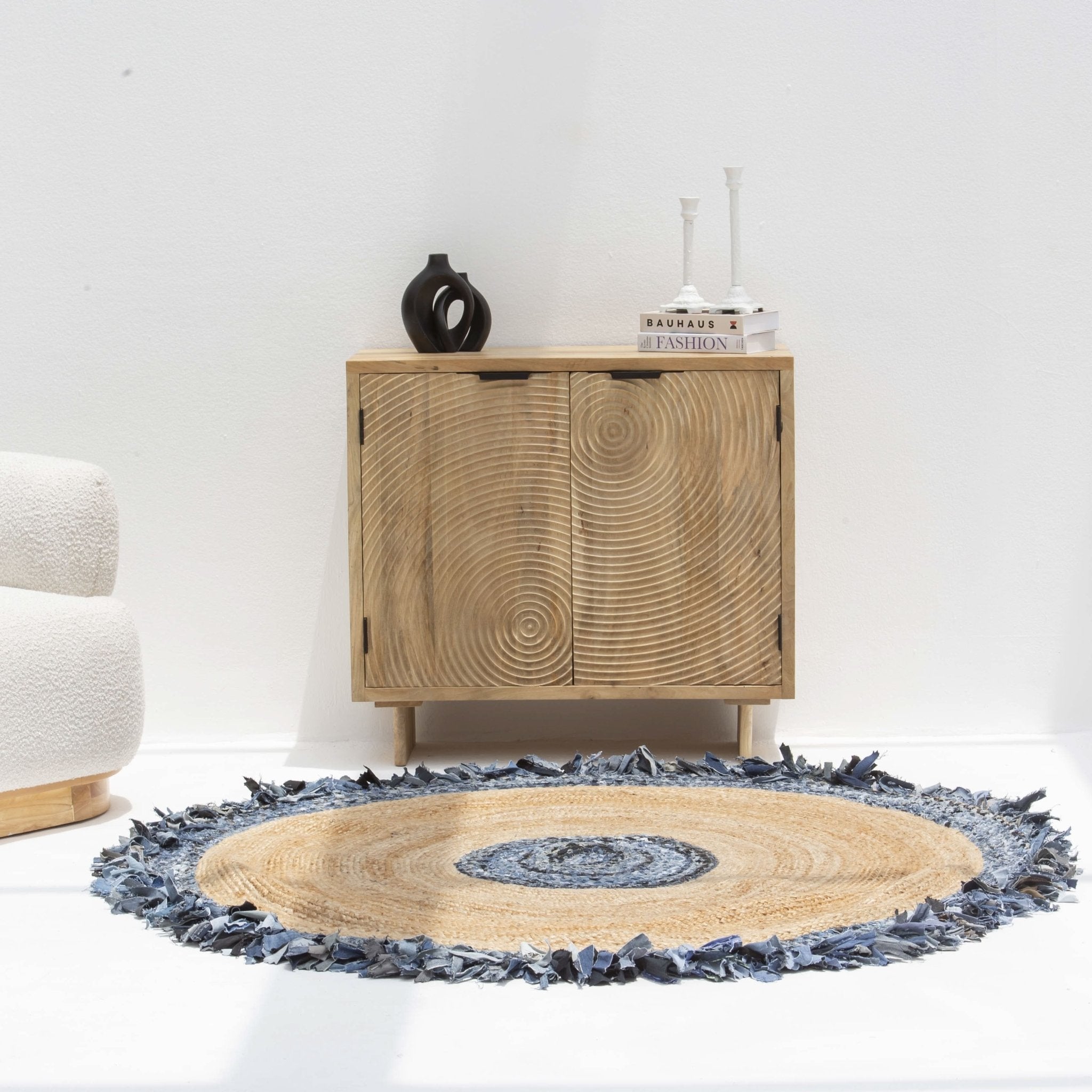 AURA CURVE MANGO WOOD SIDEBOARD - Art and craft furniture