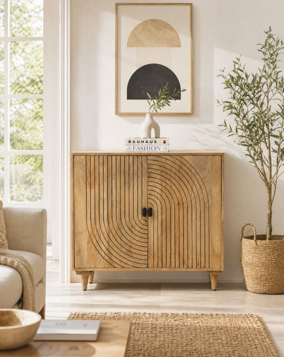 Aura Mango Wood Two Door Sideboard - Art and craft furniture