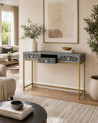 Aurelia Black Mother of Pearl Console Table - Art and craft furniture