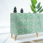 AURELIA GREEN INLAY NINE DRAWER DRAWCHEST - Art and craft furniture