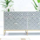 AURELIA-GREY INLAY FOUR DRAWER DOOR SIDEBOARD - Art and craft furniture