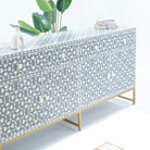 AURELIA-GREY INLAY FOUR DRAWER DOOR SIDEBOARD - Art and craft furniture