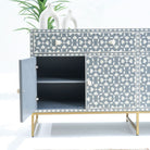 AURELIA-GREY INLAY FOUR DRAWER DOOR SIDEBOARD - Art and craft furniture