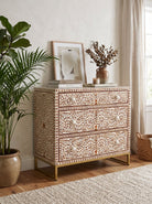 Aurelia Wooden Sagwan Bone Drawer Chest Art and craft furniture