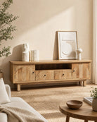 Aurevo Curve Wooden TV Stand - Art and craft furniture