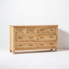 AUREVO EIGHT DRAWER PLAIN FINISH DRESSER - Art and craft furniture