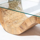 AUREVO GLASS TOP COFFEE TABLE - Art and craft furniture