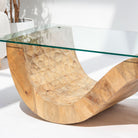 AUREVO GLASS TOP COFFEE TABLE - Art and craft furniture