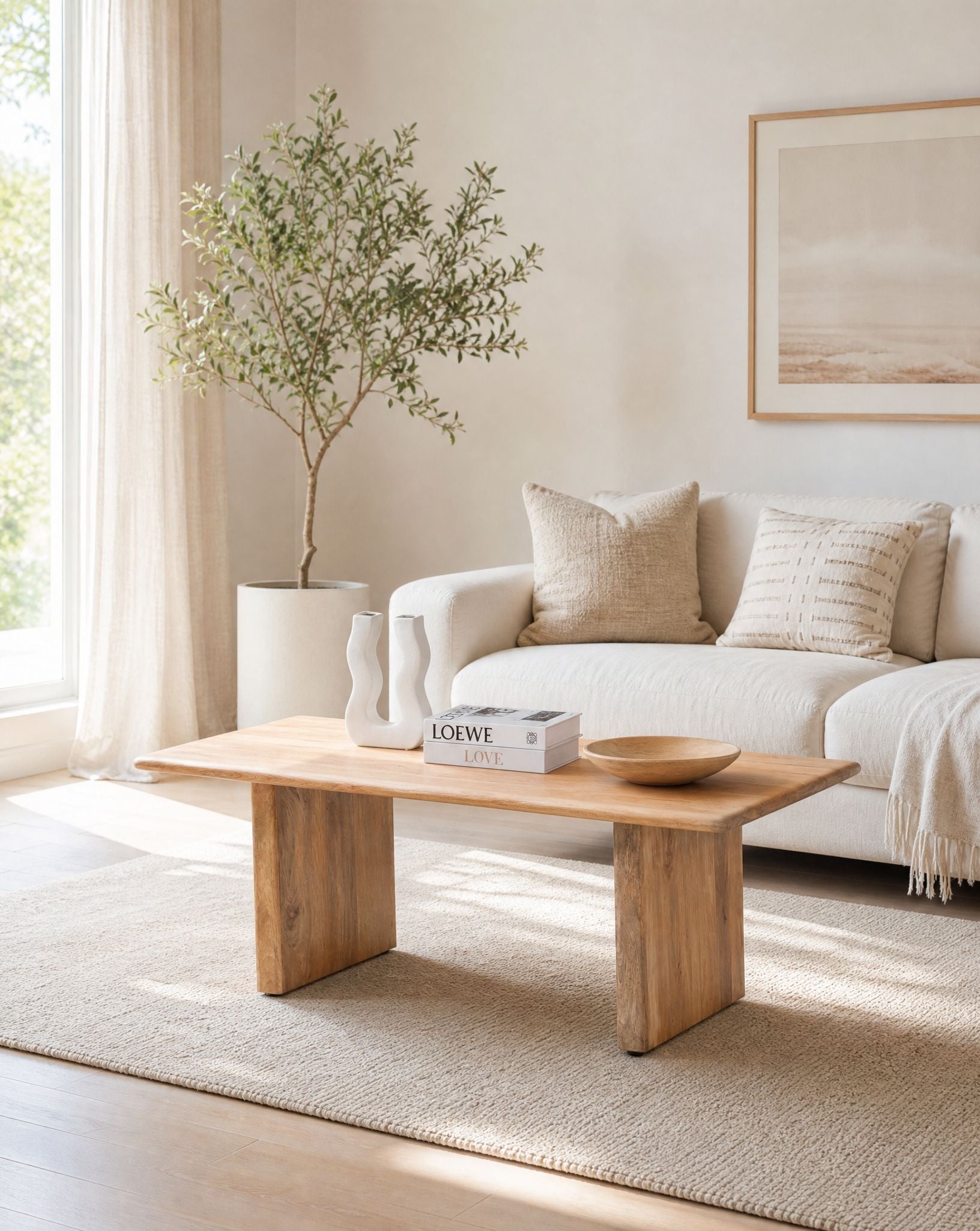 Aurevo Mango Wood plan Coffee Table - Art and craft furniture