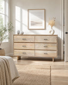 Aurevo Plain Finish Six-Drawer Dresser - Art and craft furniture