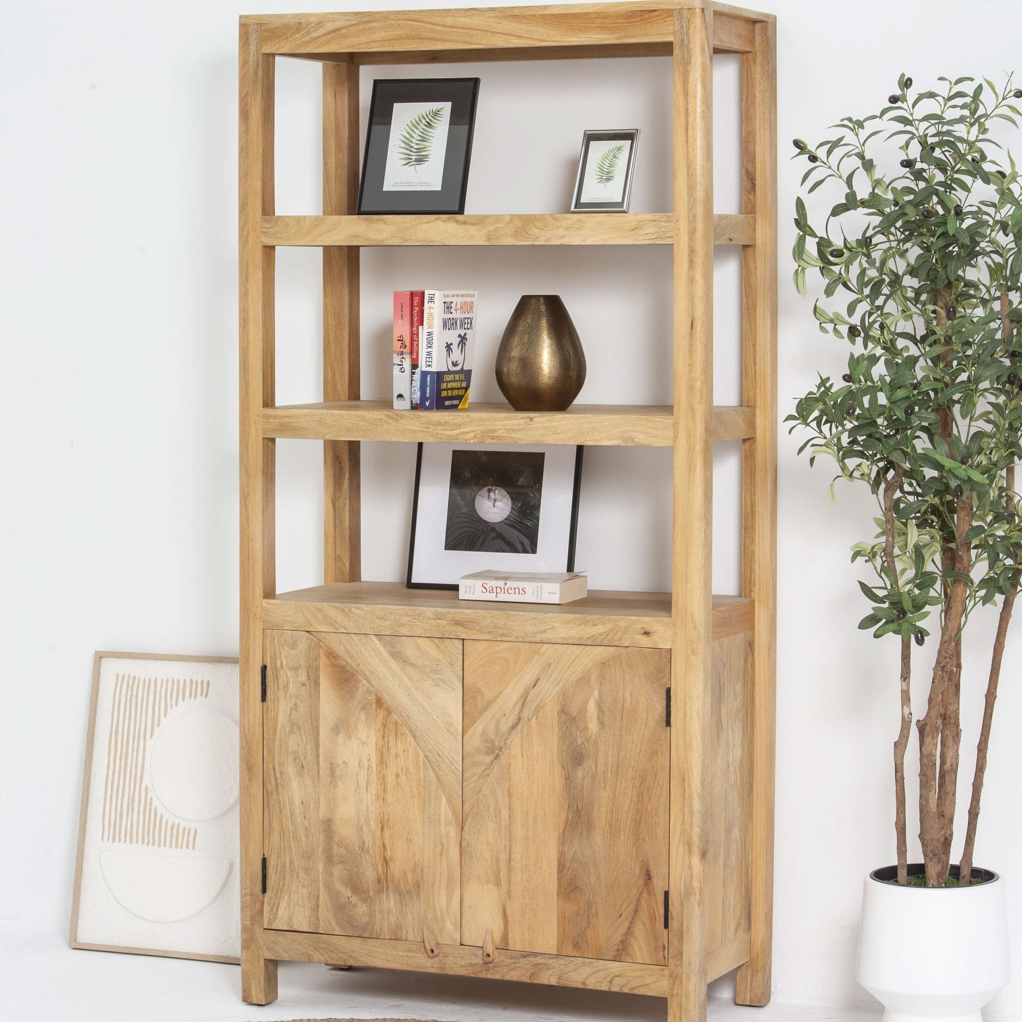 AUREVO WOODEN BOOKSHELF - Art and craft furniture