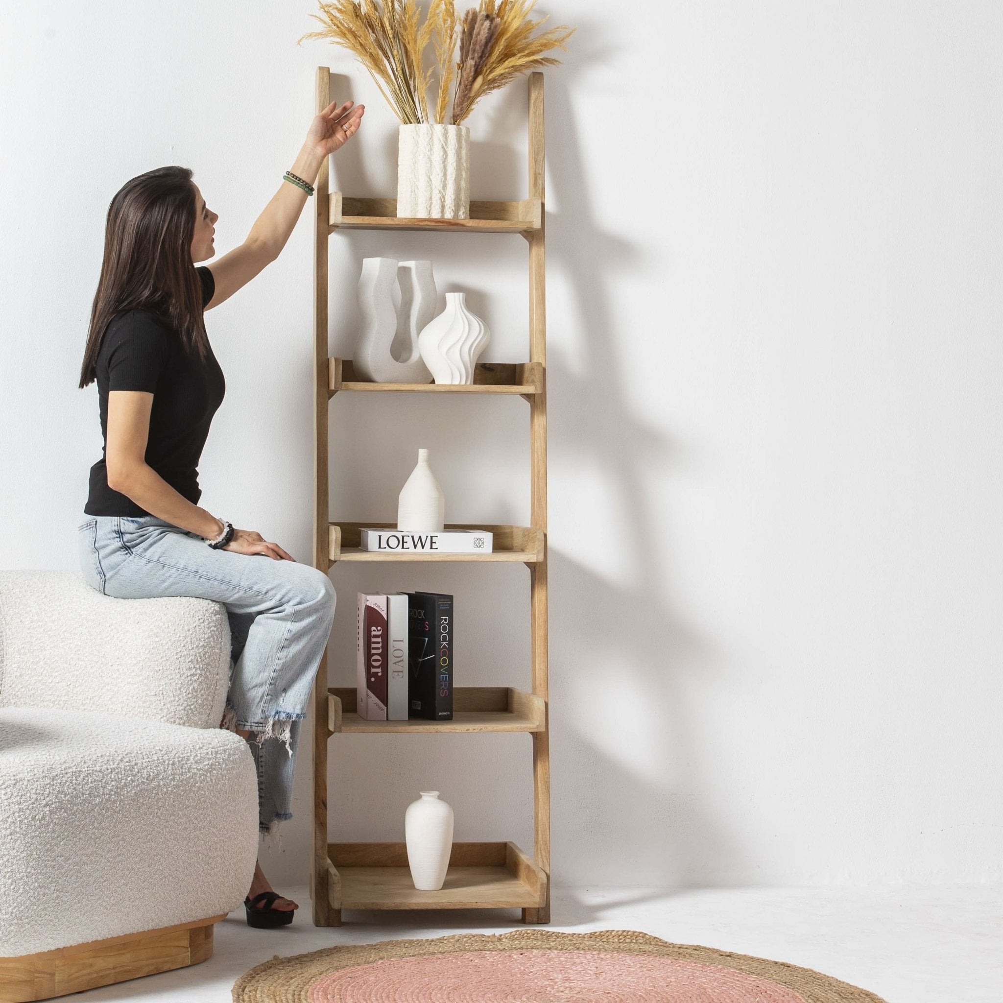 AUREVO WOODEN BOOKSHELF - Art and craft furniture